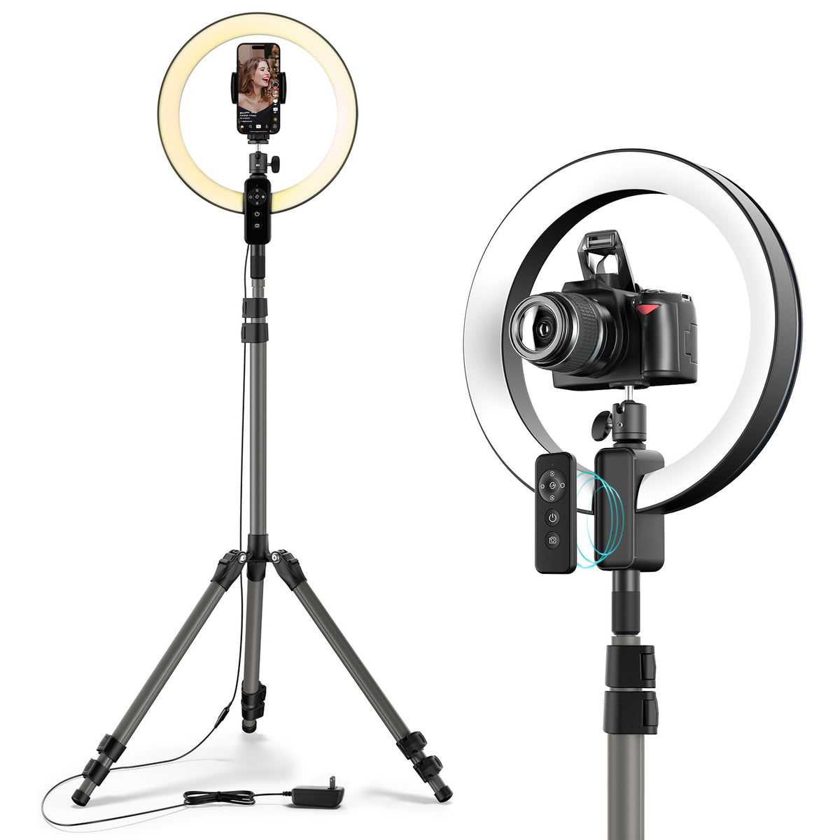 Viozon 12&#39;&#39; Ring Light with Extendable 79&#39;&#39; Tripod, Compatible with 3.5-6.7&#39;&#39; Phone &amp;DSLR,Remote Control,Dimmable LED Selfie Circle Lights(LT-2LH)