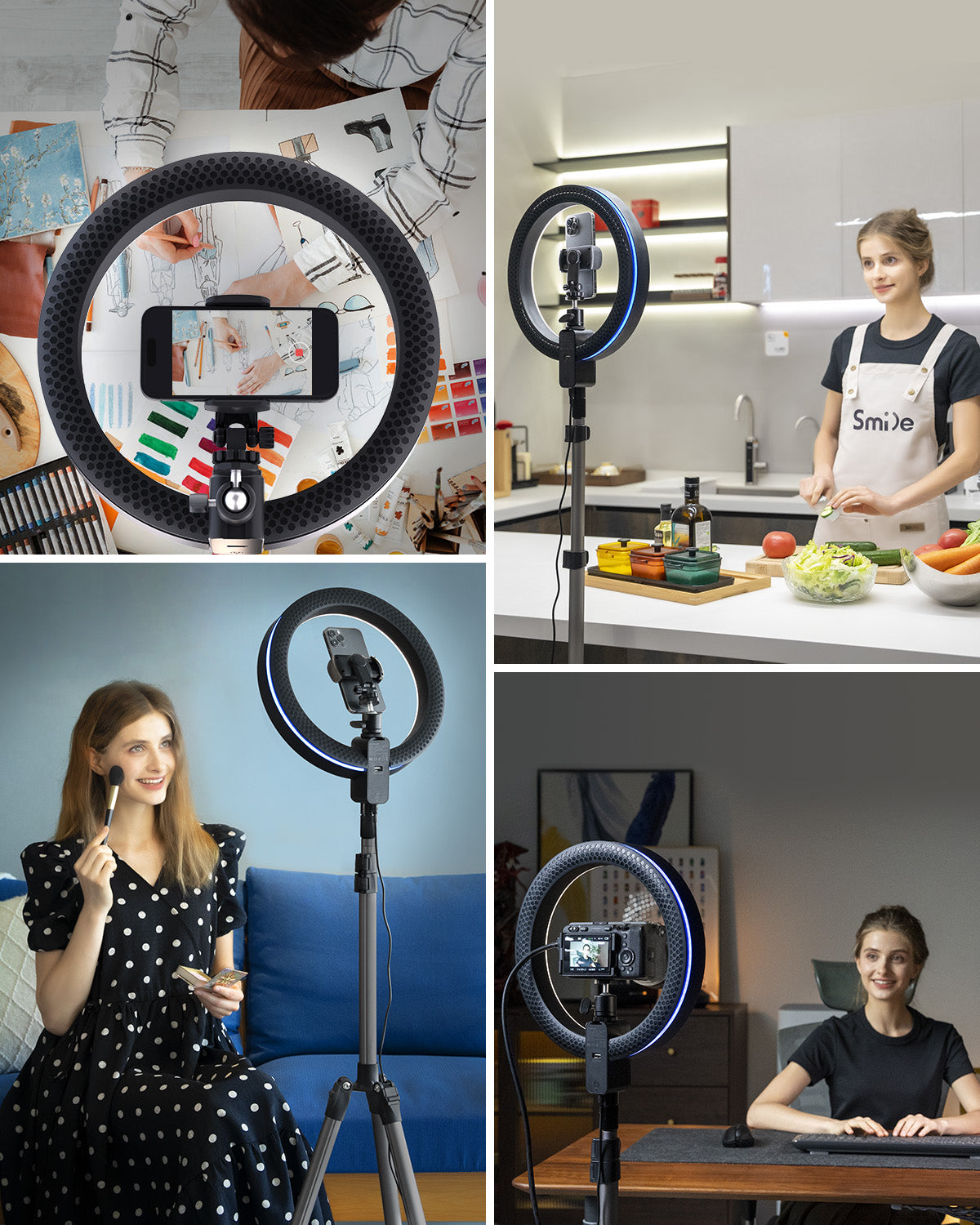 Viozon 12&#39;&#39; Ring Light with Extendable 79&#39;&#39; Tripod, Compatible with 3.5-6.7&#39;&#39; Phone &amp;DSLR,Remote Control,Dimmable LED Selfie Circle Lights(LT-2LH)
