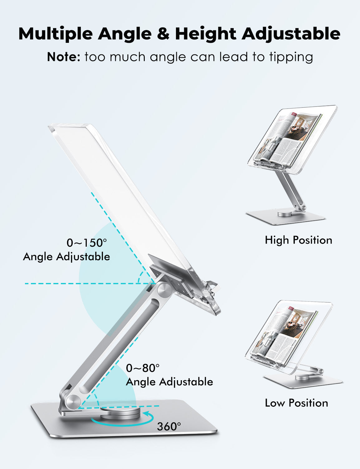 17&quot; Acrylic Book. Laptop, Tablet Stand (BG-2VBY)