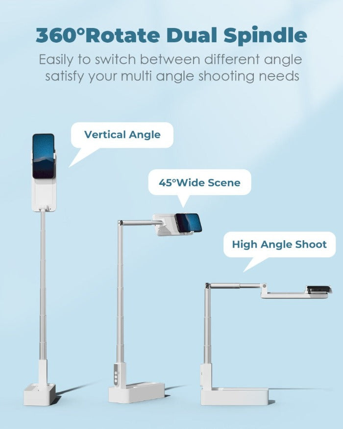 Viozon Extendable Selfie Phone Stand,5 Brightness&amp;3 Color,Overhead Shooting LED Light (AP-V10)