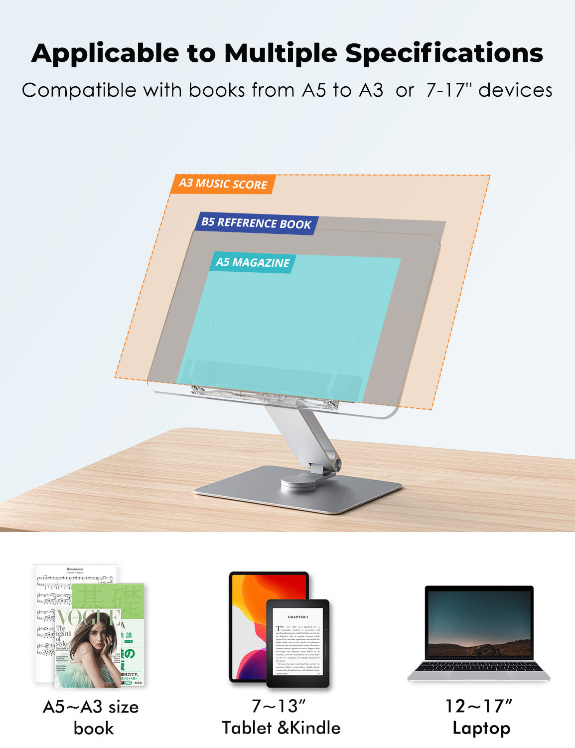 17&quot; Acrylic Book. Laptop, Tablet Stand (BG-2VBY)