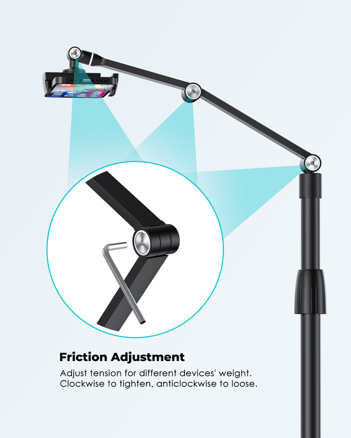 Tablet Phone Overhead Stand, C Clamp Desktop Stand (AP-4PC)