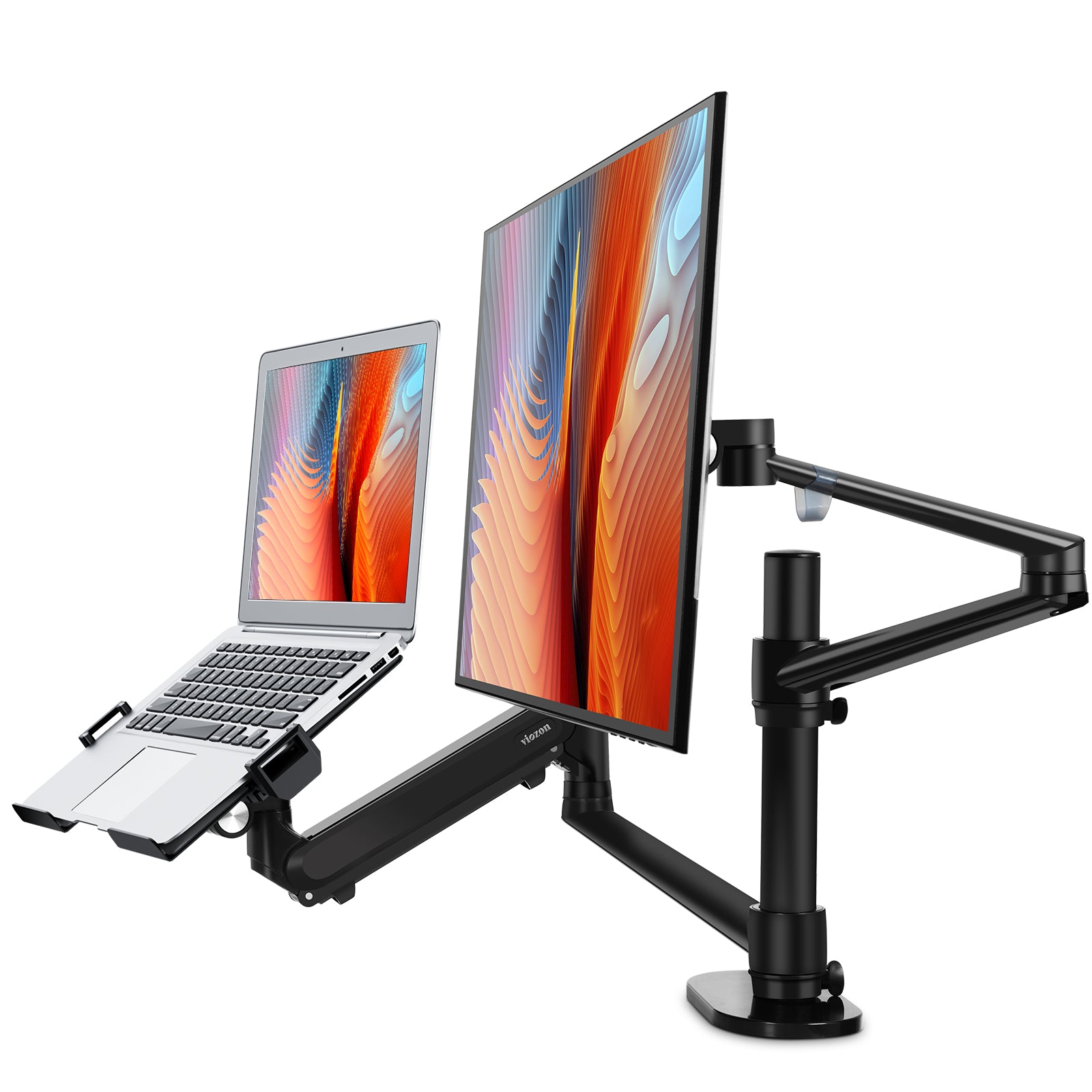Universal Dual Monitor Mount w/ Double-Link Swing Arms