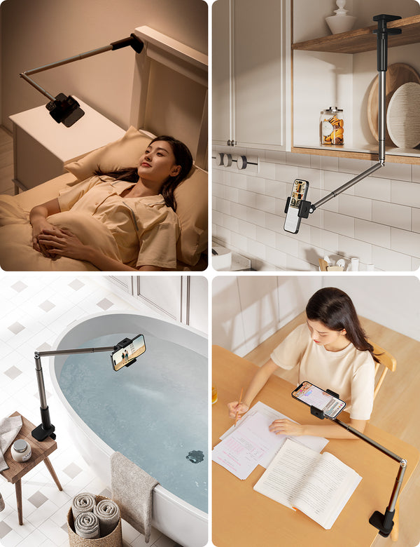 Viozon Phone Holder, Flexible Long Arm, Overhead Mount,360° Adjustable