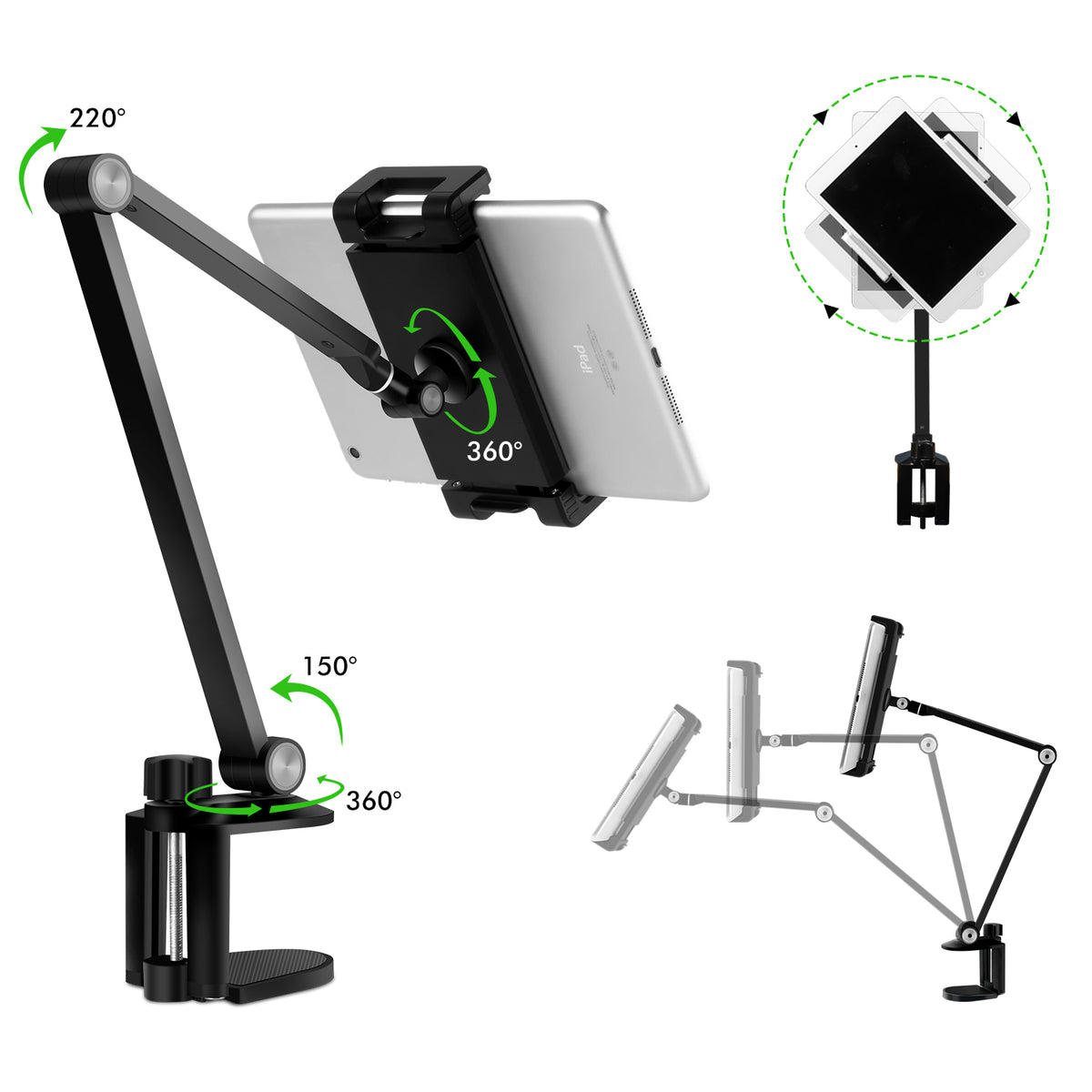 C Clamp Desk Stand for 4.5-13&quot; Phone&amp;Tablet(AP-7LC)