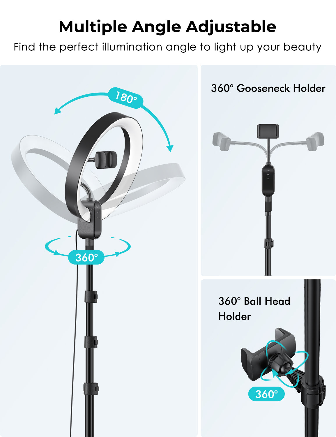 Phone Holder Selfie Ring Light Adjustable Tripod Stand - Temu