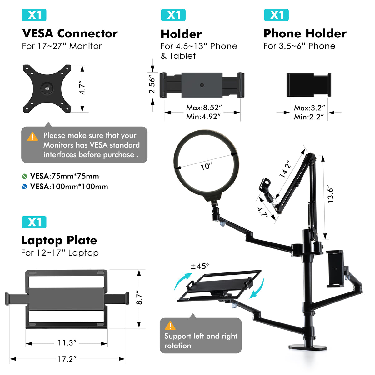 Selfie Desktop Live Stand Set 6-in-1(ZB-2)