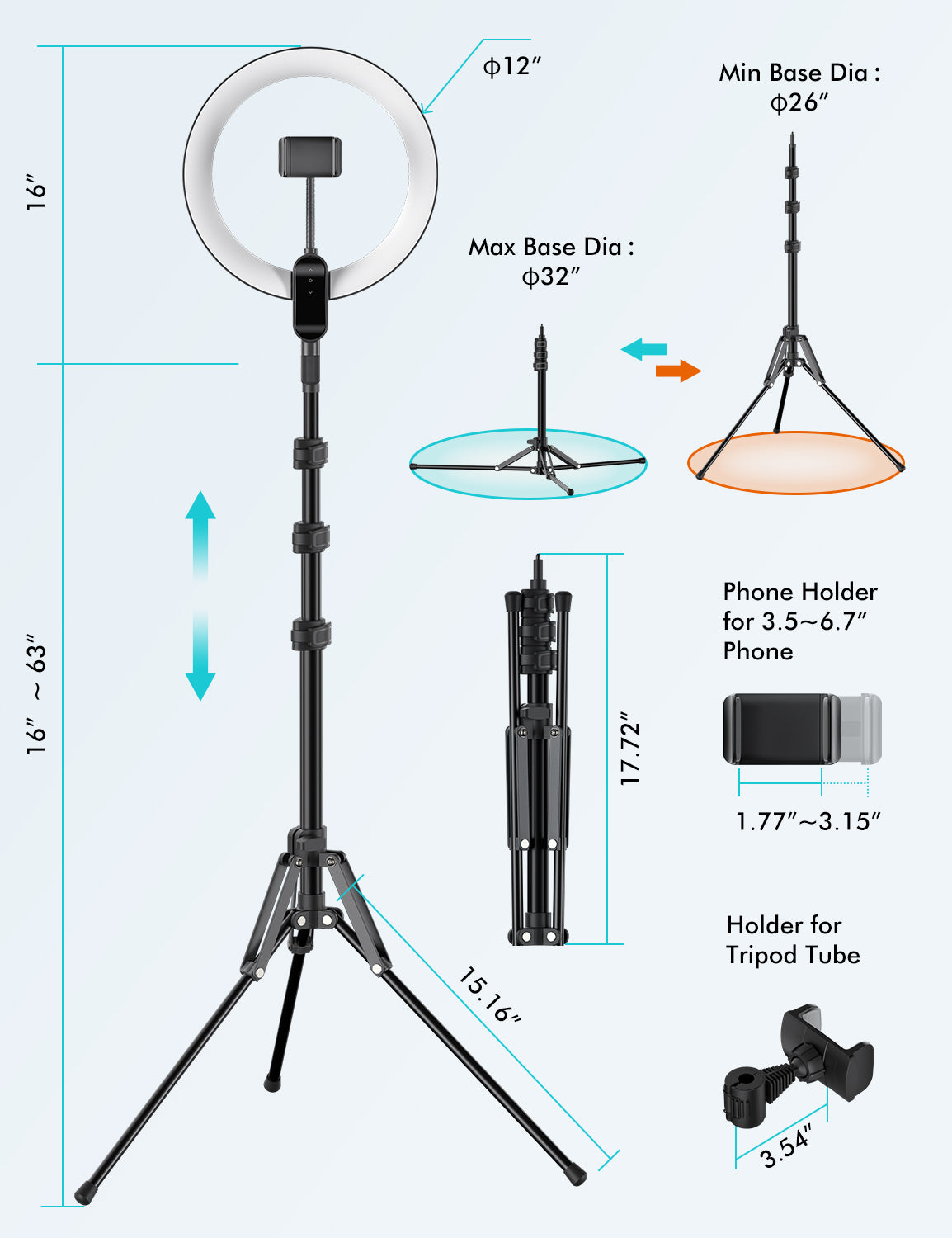 Viozon Selfie Live Floor Stand Set 5-in-1 ZB-3 - viozon