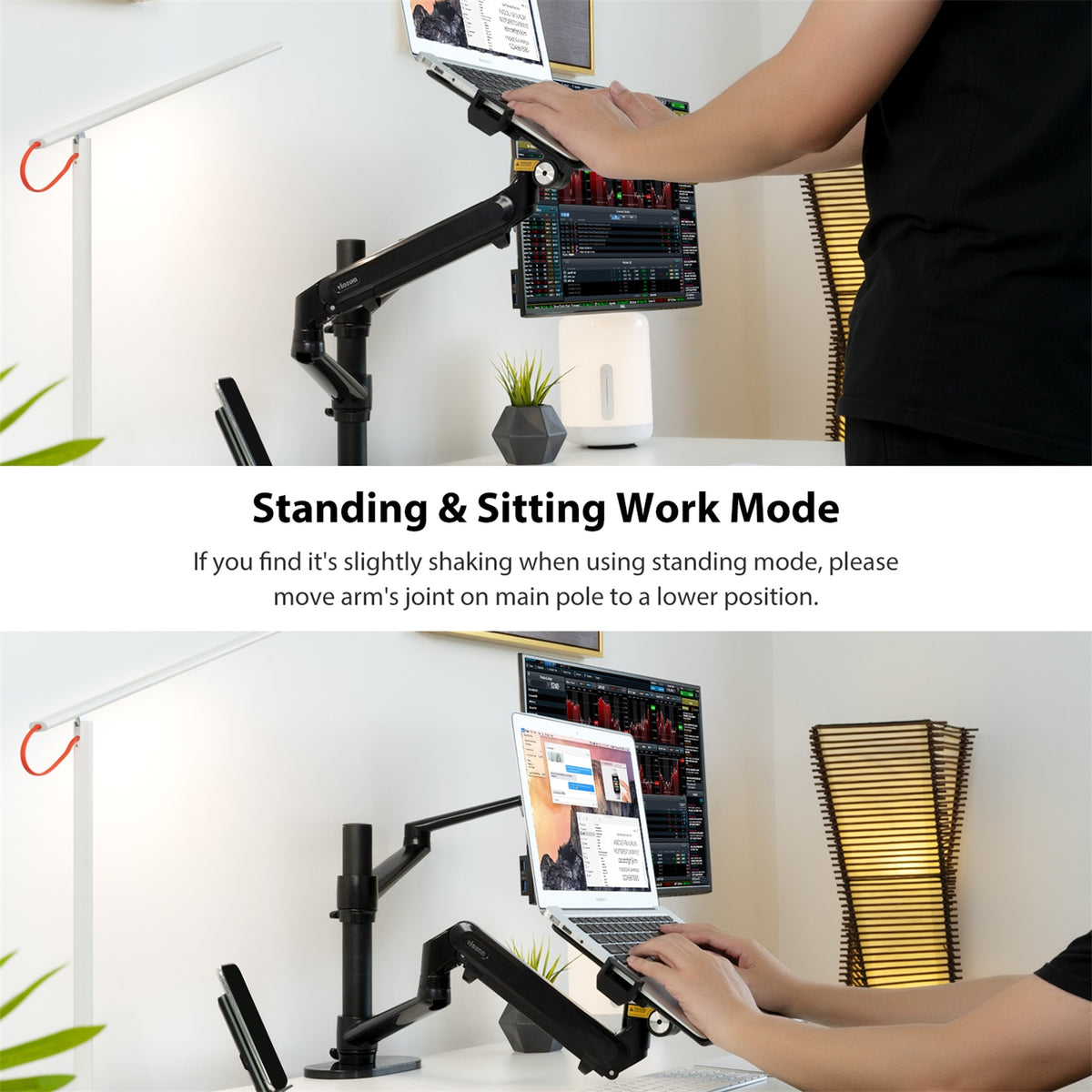 2-in-1 Monitor&amp;Laptop Mount with Gas Spring Arm(OL-3L Pro)