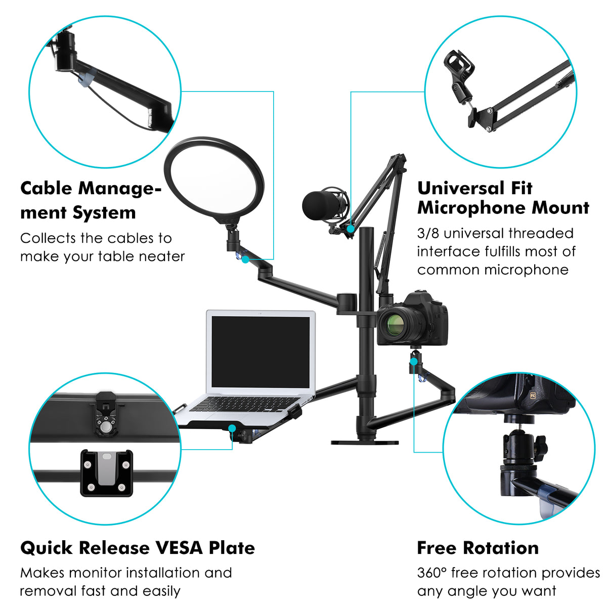 Selfie Desktop Live Stand Set 6-in-1(ZB-2)