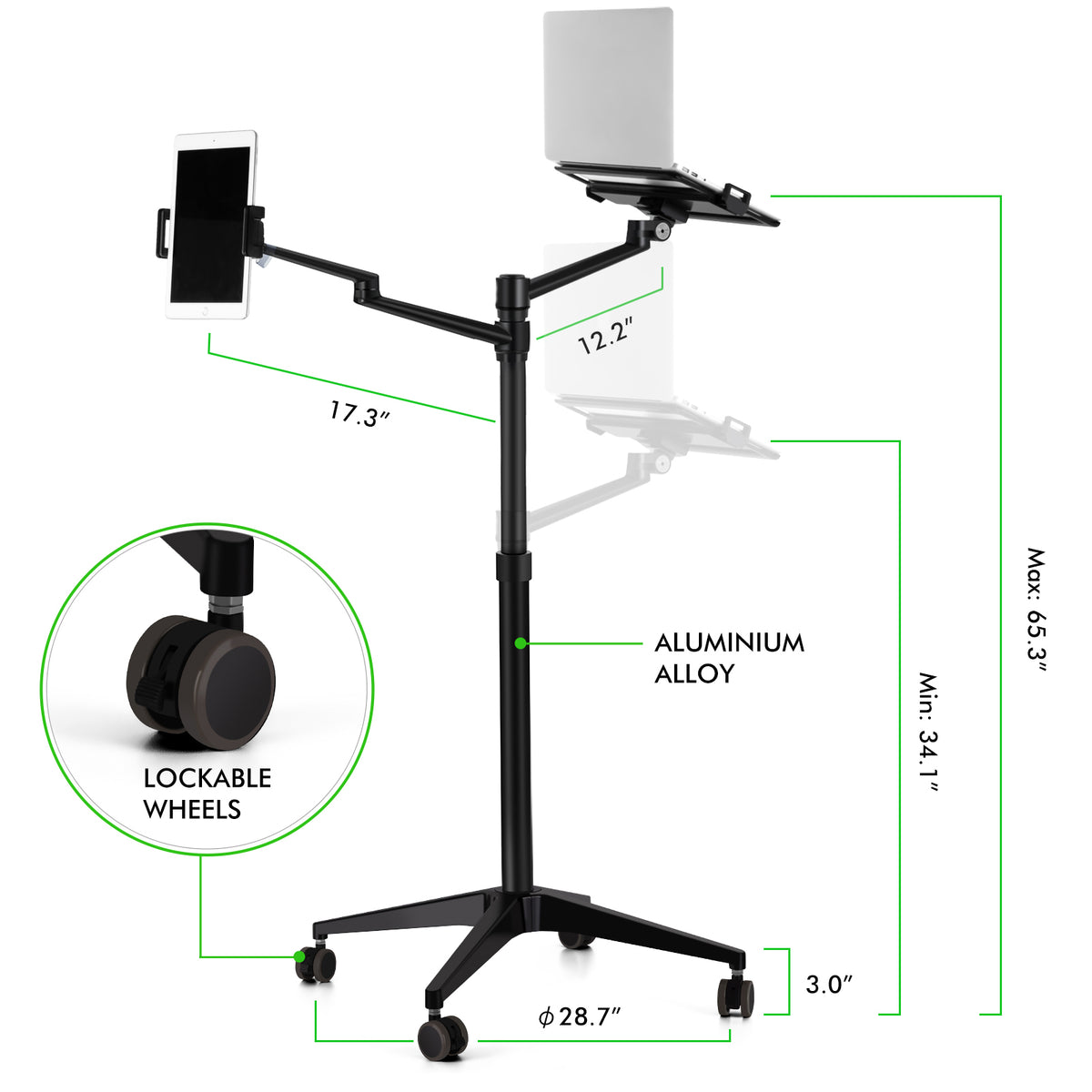 2-in-1 Tablet &amp; Laptop Floor Stand(UP-9L)