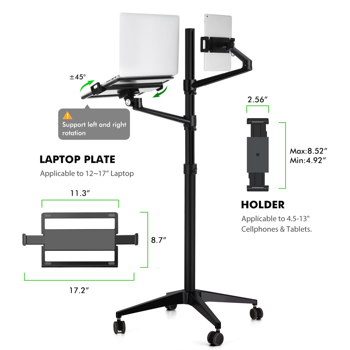 2-in-1 Tablet &amp; Laptop Floor Stand(UP-9L)