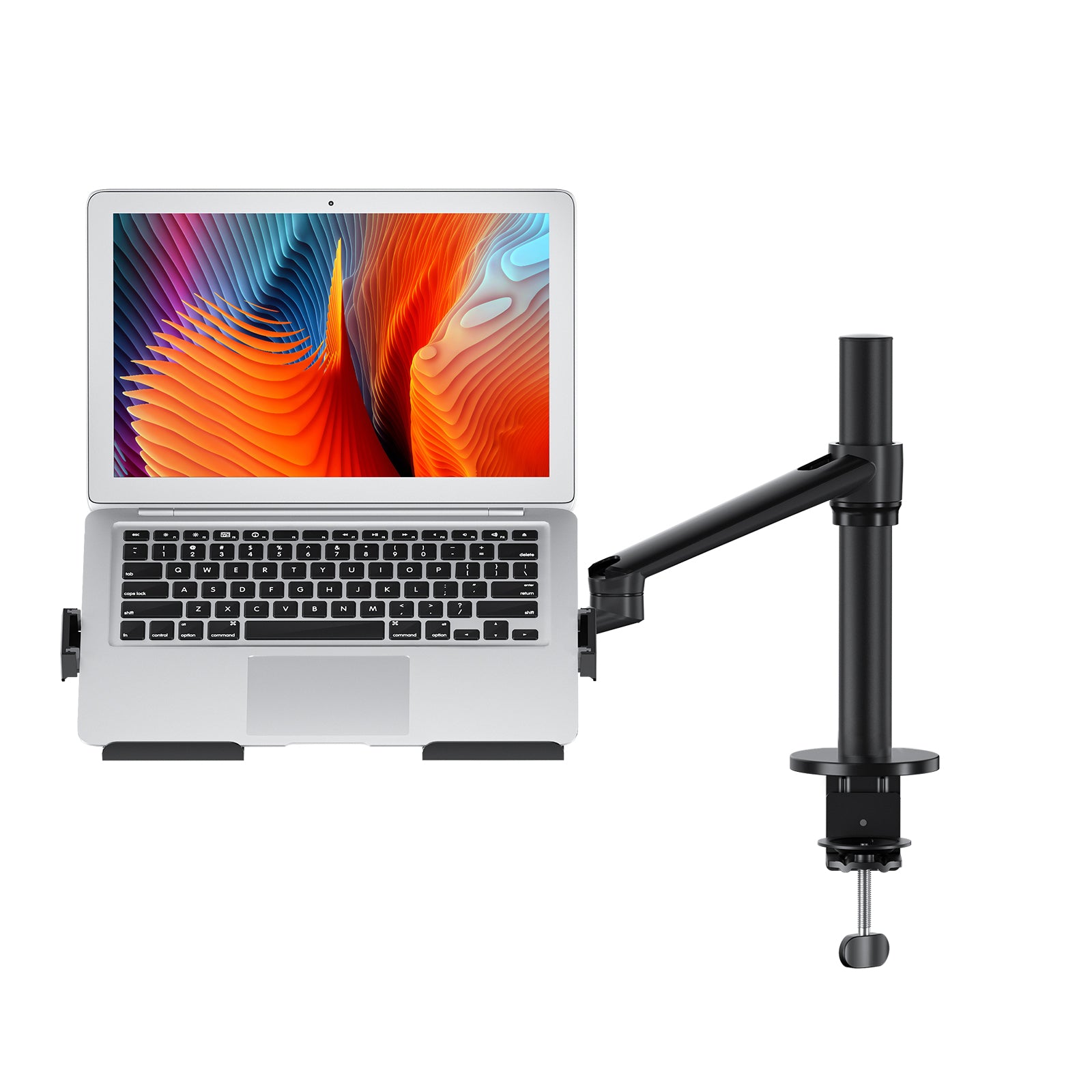 Viozon Soporte para monitor y laptop, 2 en 1 ajustable de doble brazo,  soporte de brazo único para pantallas LCD de 17 a 32 pulgadas, bandeja